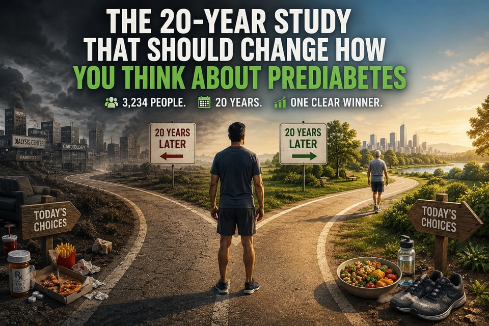 3,234 people. 20 years. One intervention reduced the risk of multiple chronic diseases by 21%. The other didn't.