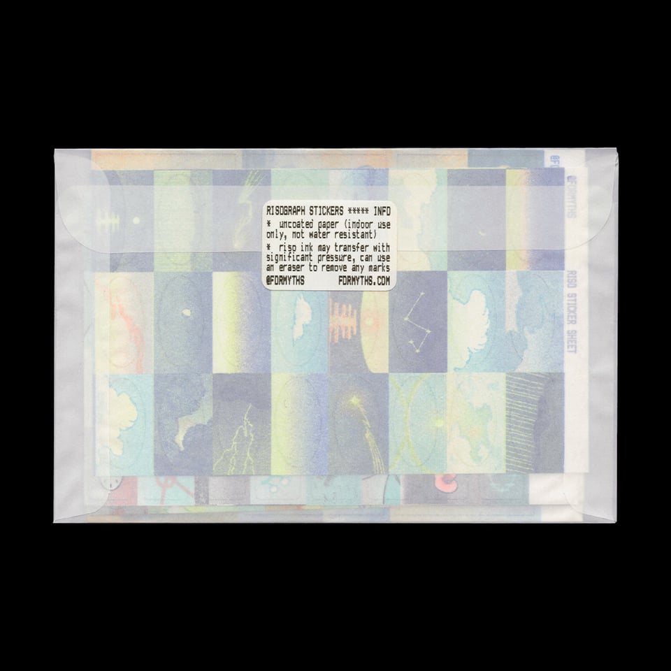 a translucent envelope of the stickers.