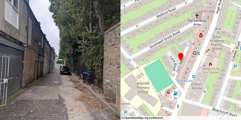 A picture and map of the mews