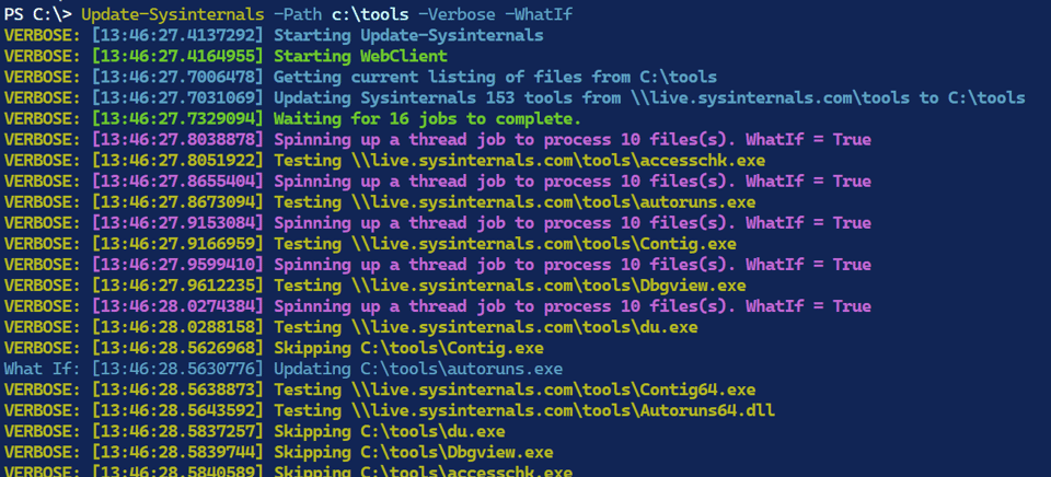 Verbose and WhatIf output
