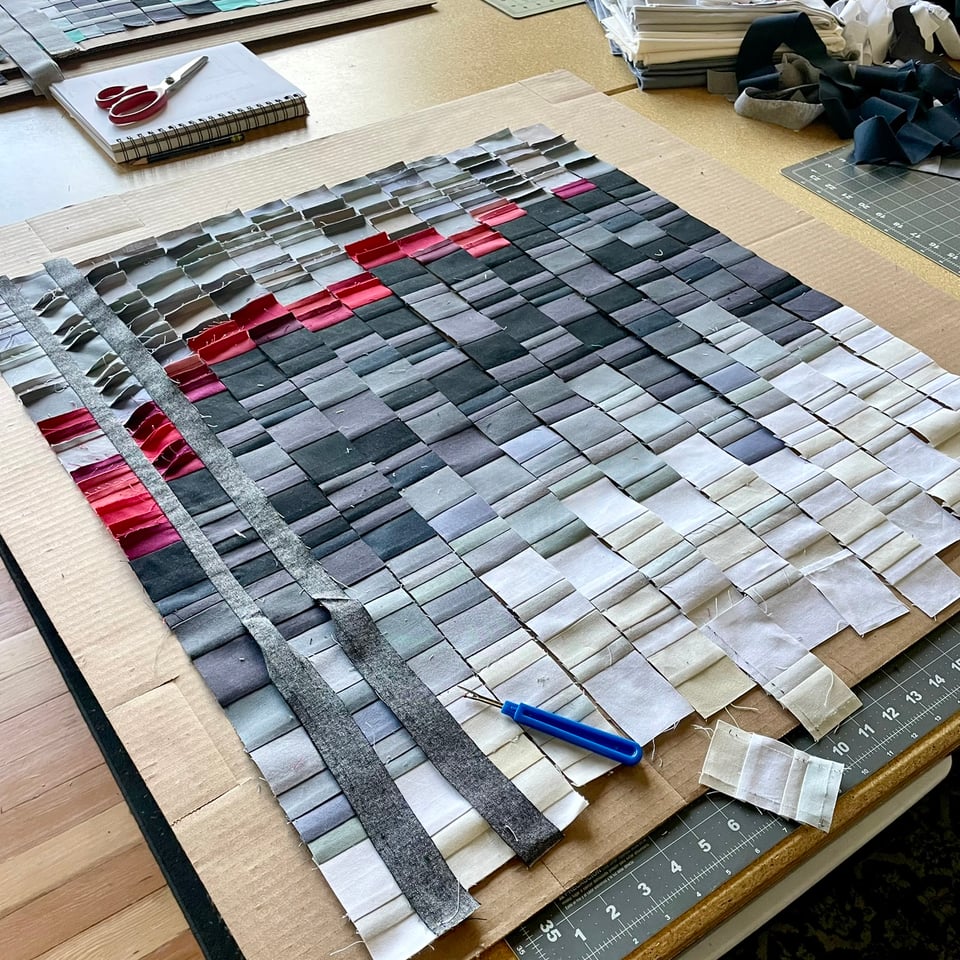textile artwork in progress