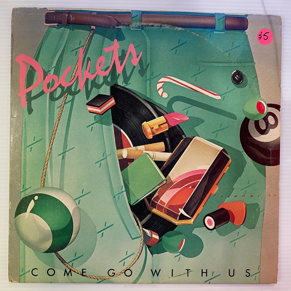 The Pockets cover shows pants pockets with a ton of weird objects falling out of them