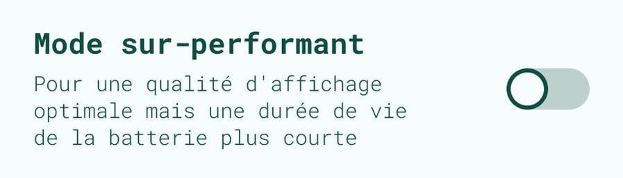 Bouton "Mode sur-performant"