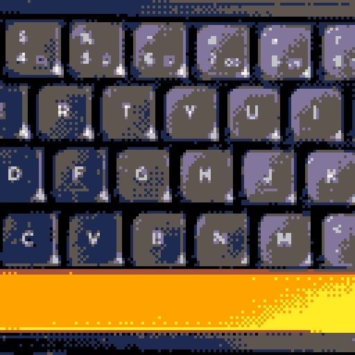 a pixelated image of a computer keyboard