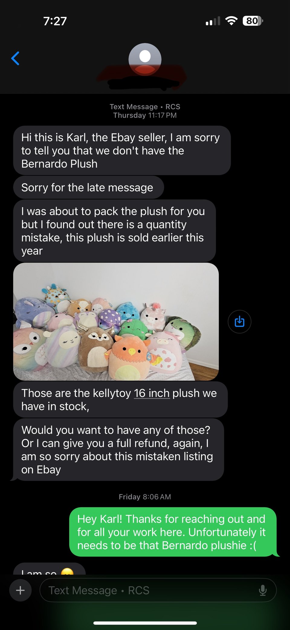 a guy on ebay not actually having what I ordered