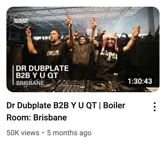 Y U QT B2B Dr Dubplate for Boiler Room
