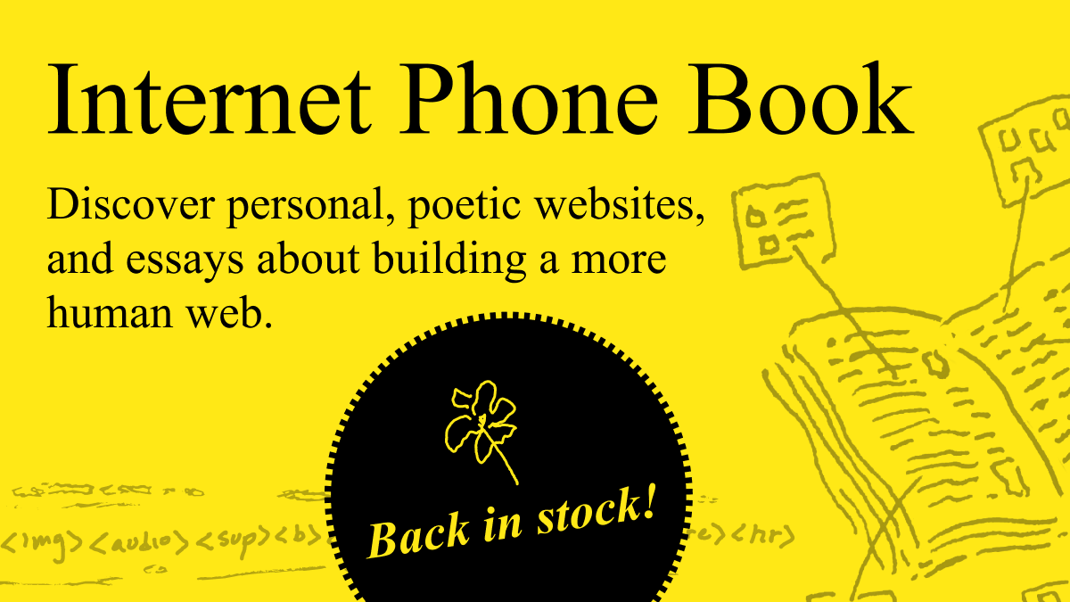 The Internet Phone Book is back in stock