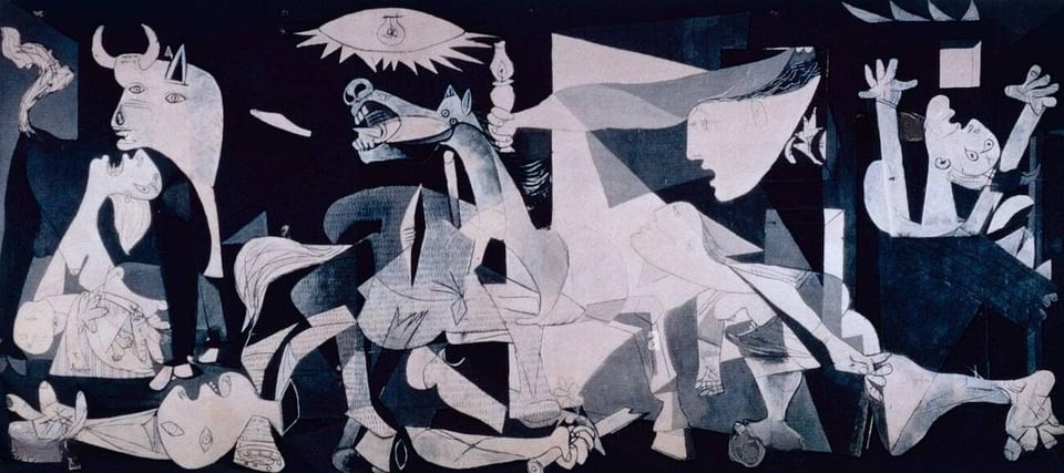 An image of Picasso's famed anti-war painting, Guernica.