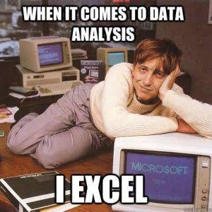 meme about data and excel
