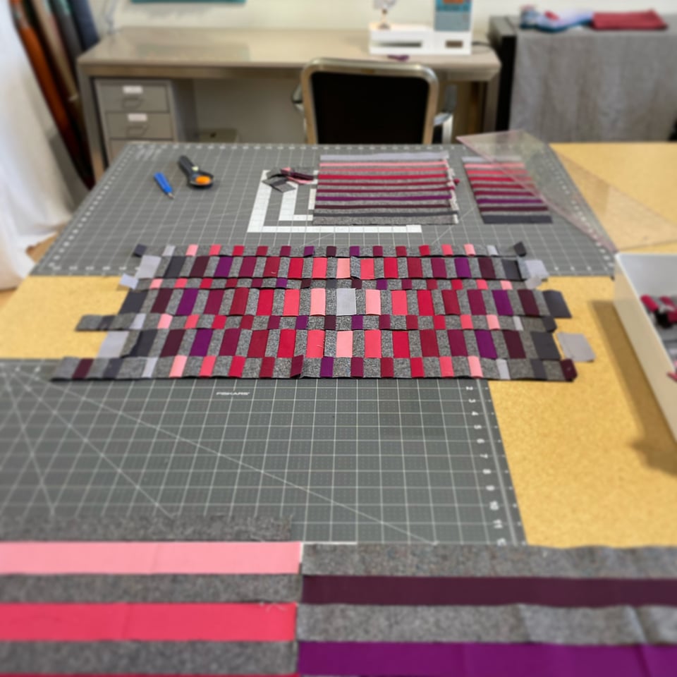 textile artwork in progress