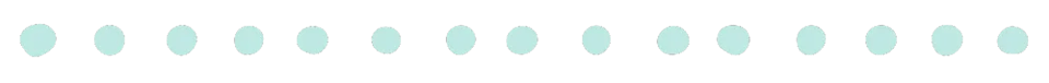 line of teal dots used as a divider