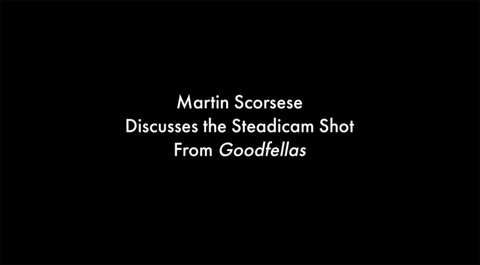 A title card from the Black Forest Labs video that reads: "Martin Scorsese discusses the Steadicam shot from Goodfellas"