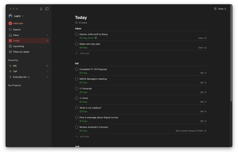 ToDoist. Типичный день