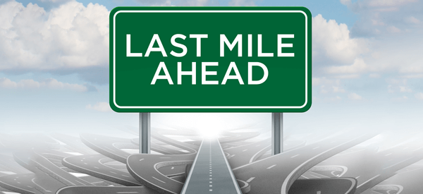 Sign saying Last Mile Ahead