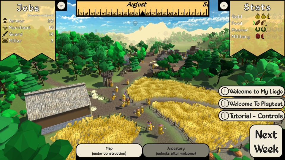 A before image of the game My Liege. It looks good, but you know it could be better and will likely be upstaged by an image later in this newsletter.