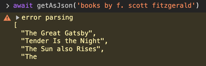 An example result that fails to parse because it is incomplete.