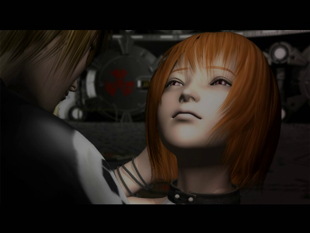 An ill woman looking up at a man