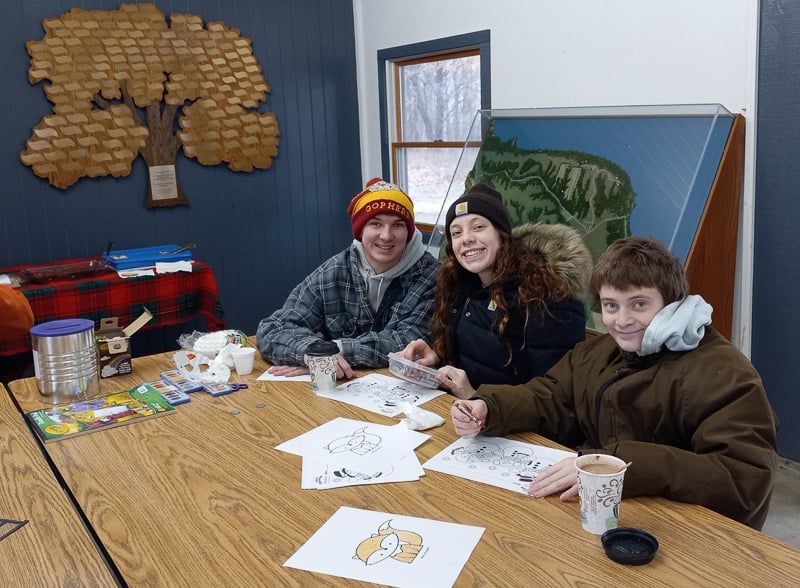 During today’s (Jan. 1, 2026) First Day hike at Frontenac State Park, you’ll find friendly fellow nature lovers, a robust fire and lots of delectable treats at the main picnic shelter. We’ll also have arts and crafts for kids. Here are some of the delightful “kids” who stopped by last year to scribble and color. Hope we see them again today!  / Photo by Steve Dietz