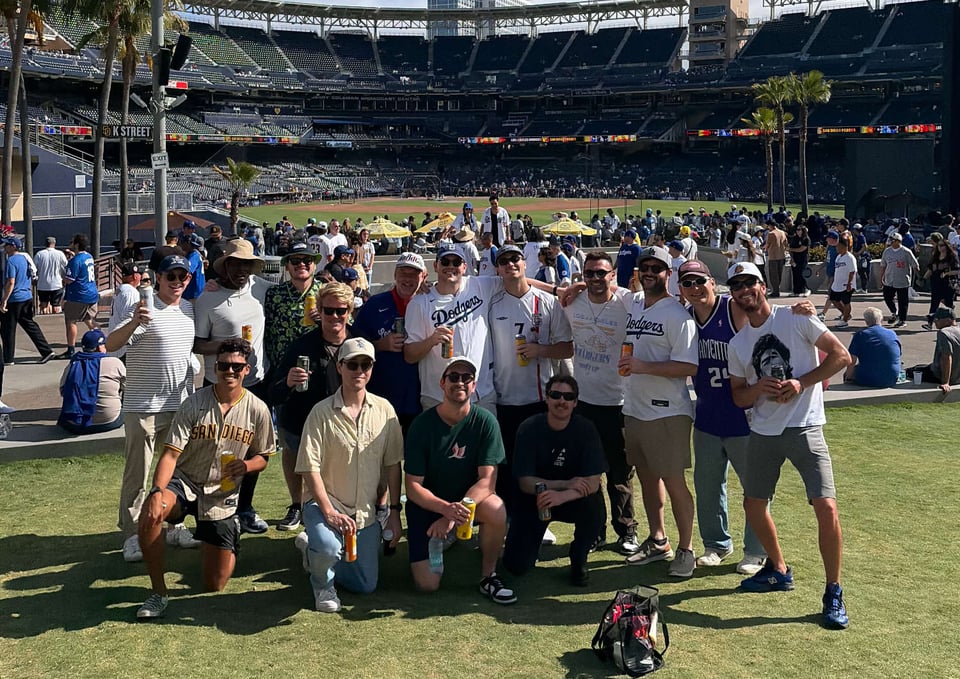 Camron's bachelor party at Dodger Stadium