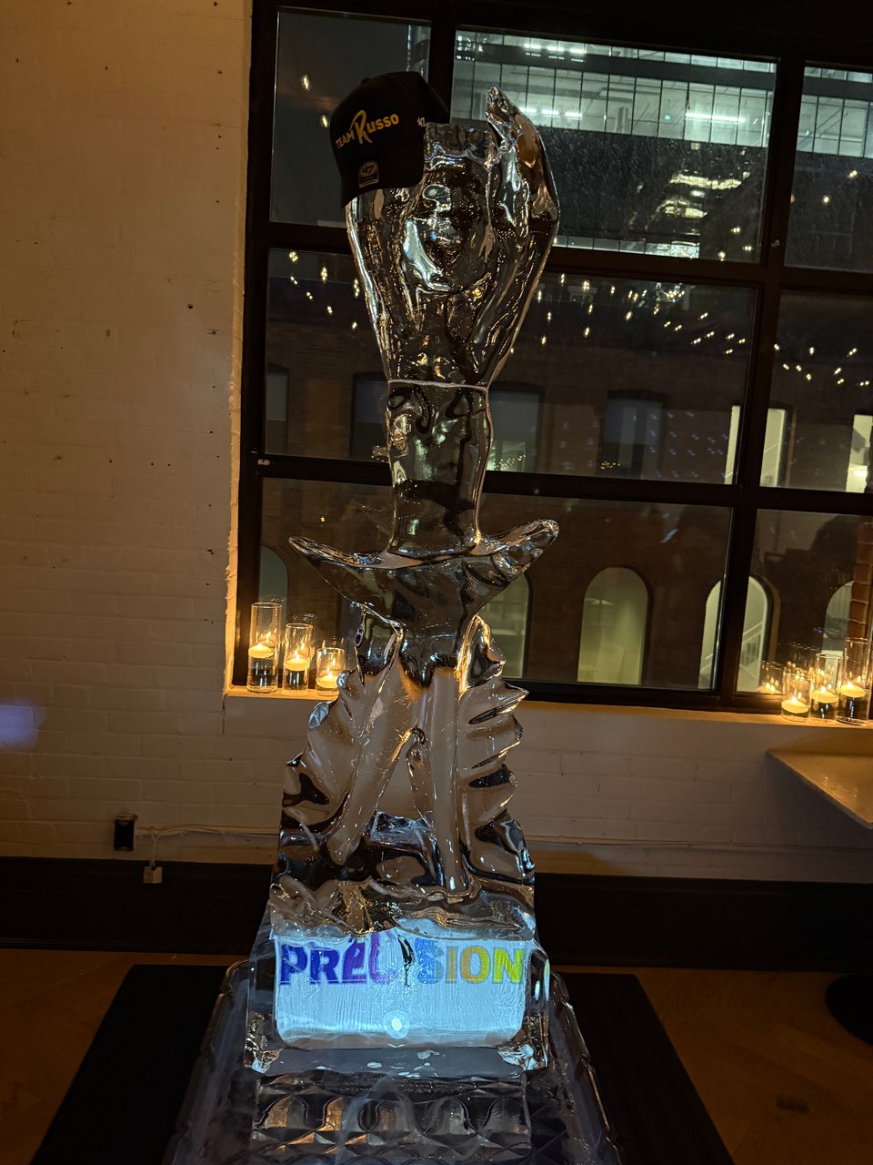 An ice sculpture commemorating the wrap party for FINDING HER EDGE SEASON 1