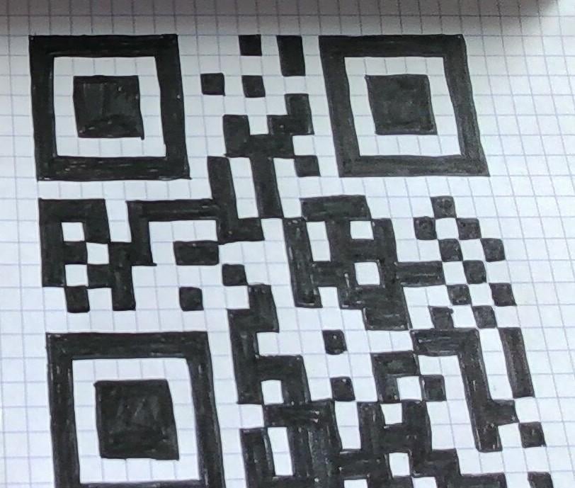 Un qr code dessiné à la main