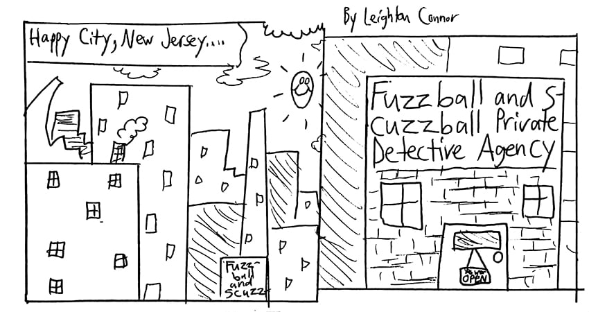 First two panels of my first F&S comic, from 1992.