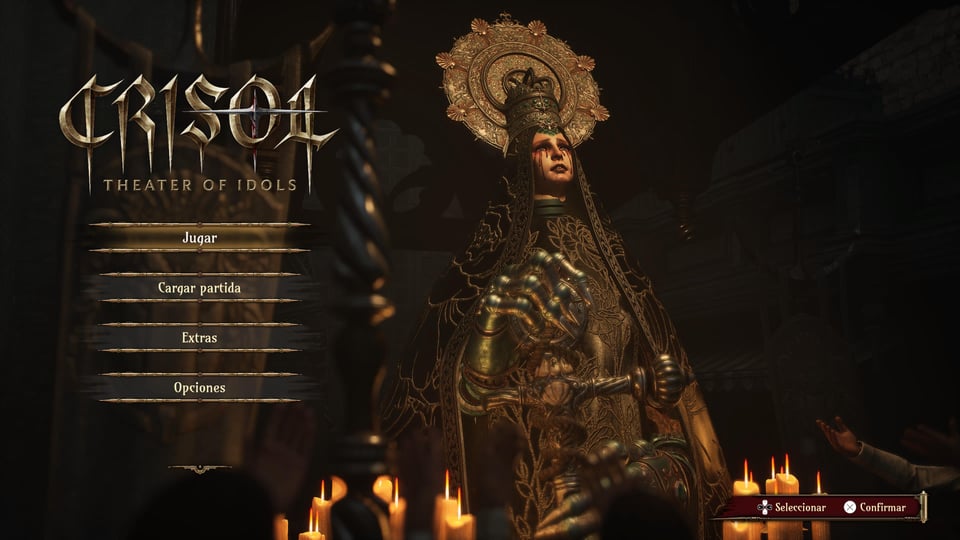 crisol menu screen