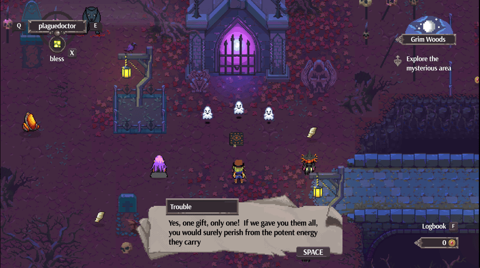 The party meets the ghosts in the Grim Woods