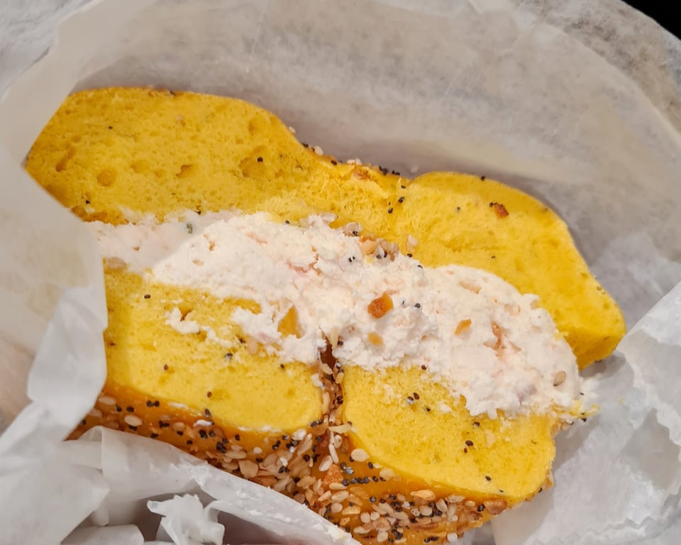An image of an egg everything bagel