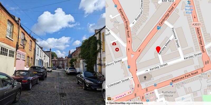 A picture and map of the mews