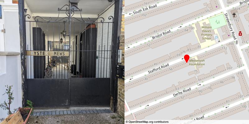 A picture and map of the mews
