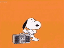 snoopy with a boombox