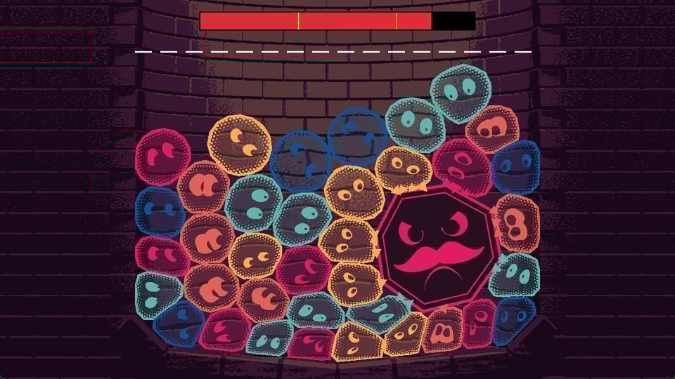 Jelly Well by Walaber. Colorful blobs fill a well and fight one big mean octogon.
