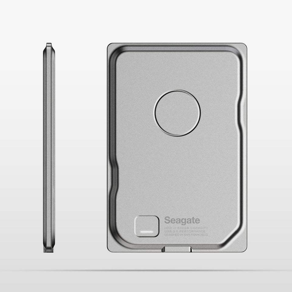 side and front view of the Seagate hard drive