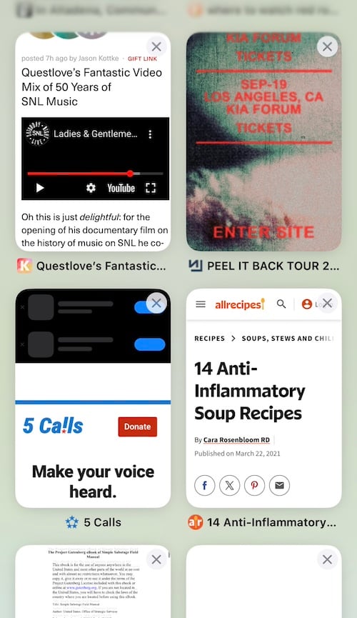 a screenshot of four open browser windows