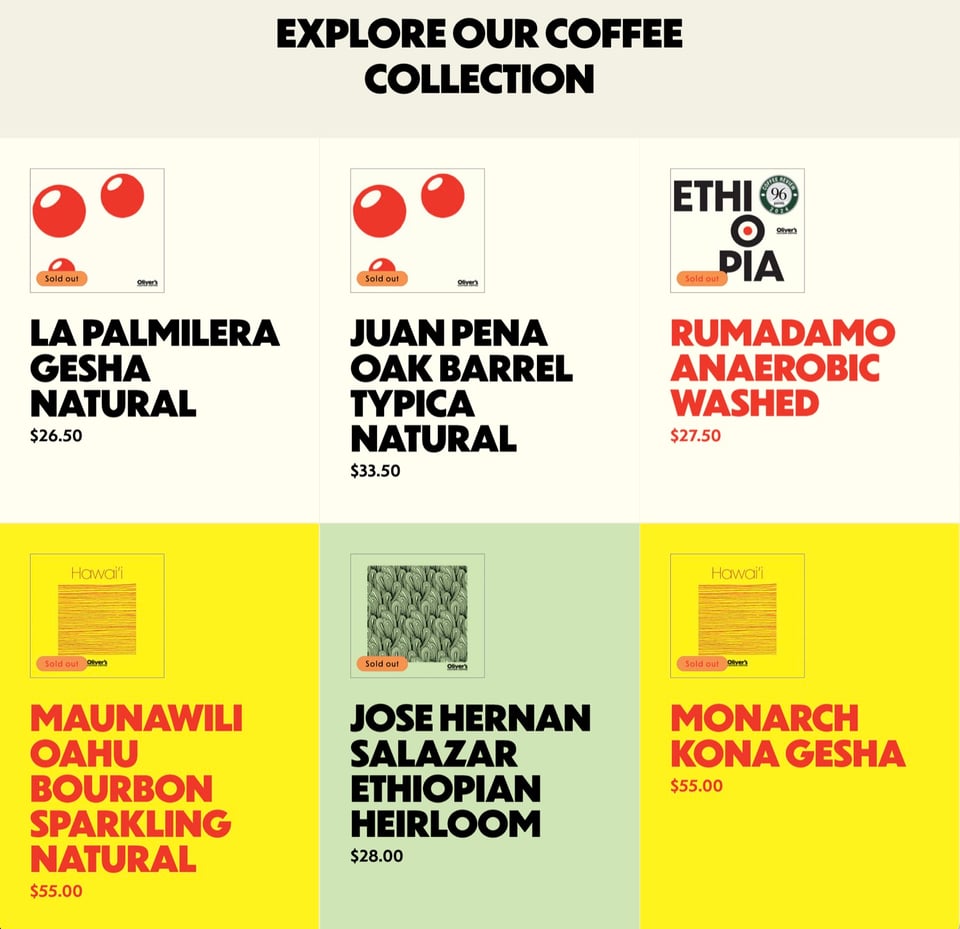 Website for Oliver’s Custom Coffee 2