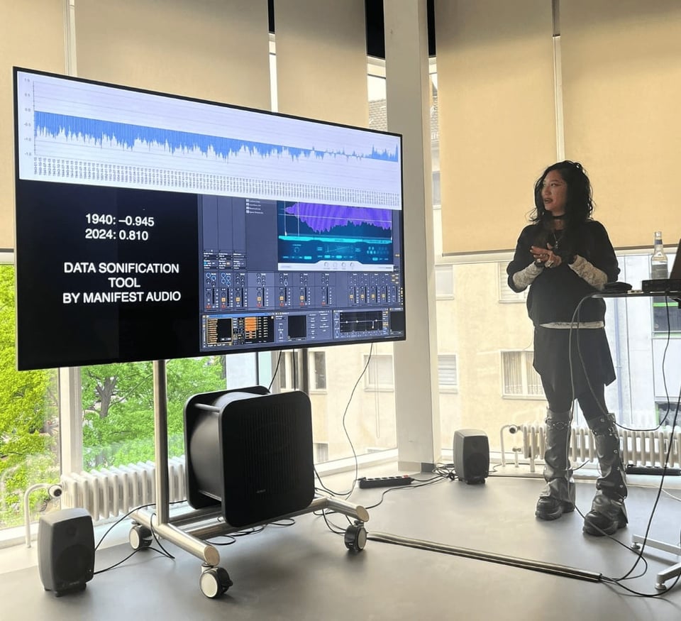 A snapshot photo from Portrait XO's presentation