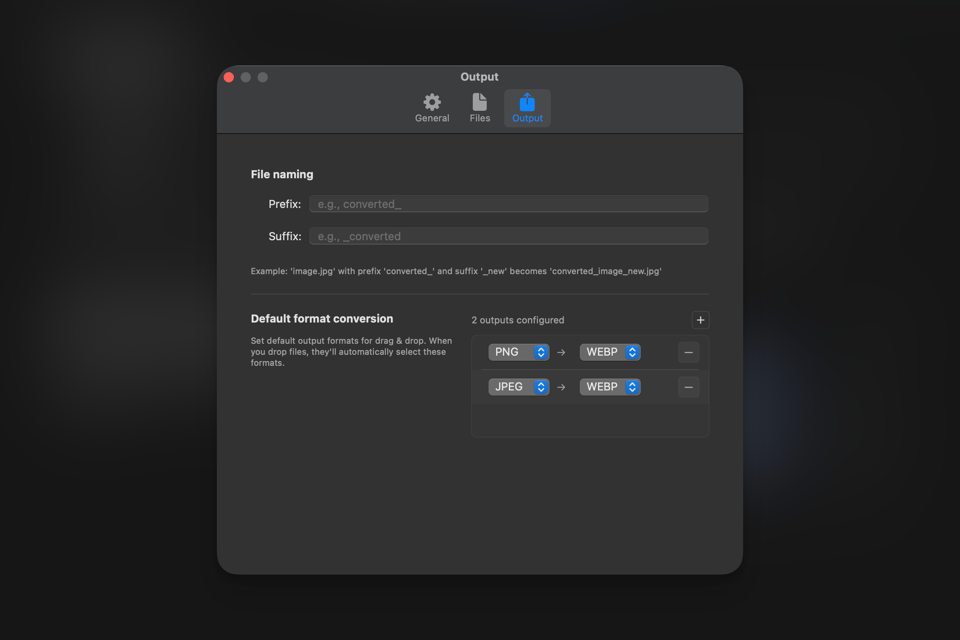 Default format conversion feature
