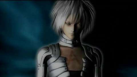 Ash with silver hair in a silver outfit