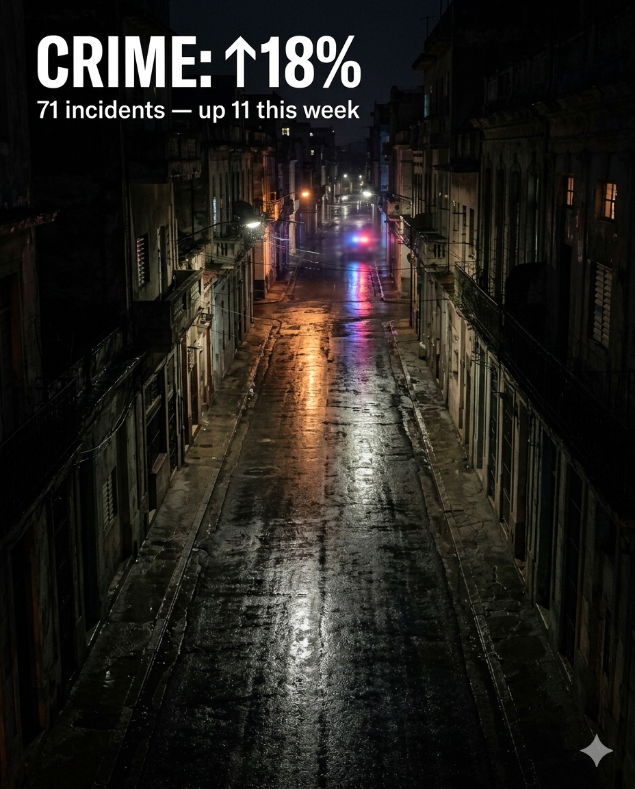 Dark cold night with police lights in the distance