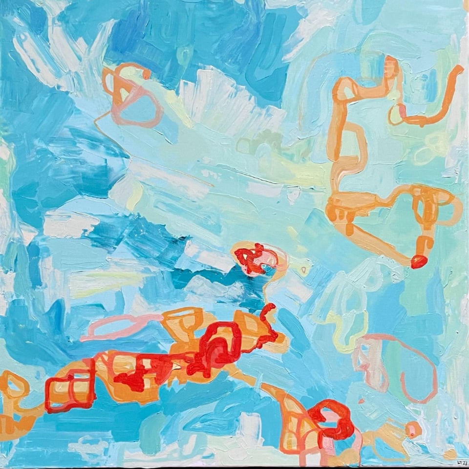Lucie Thorne "Langustus", 2024 synthetic polymer paint on canvas 90 x 90 cm