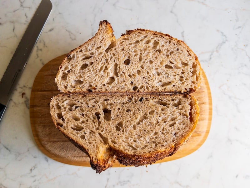 Image of Merton Blend + polenta loaf (cut in half like the people on Instagram do it)