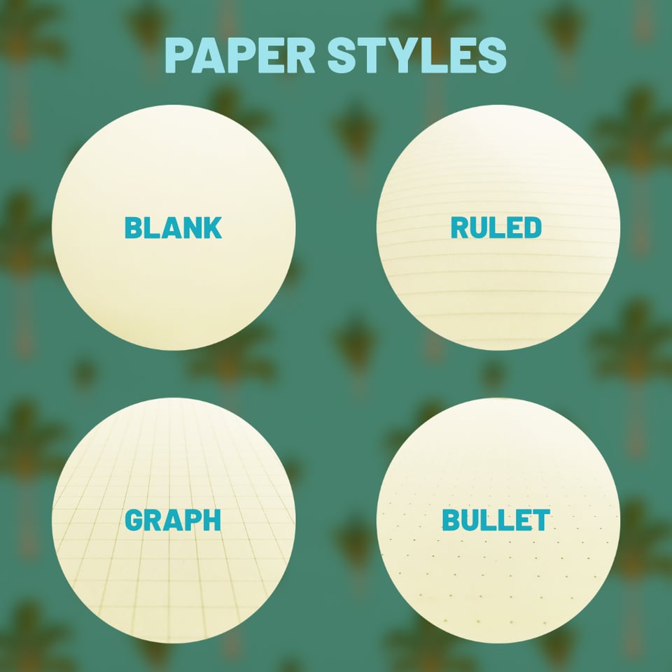 paper style options: blank, ruled, graph, or bullet