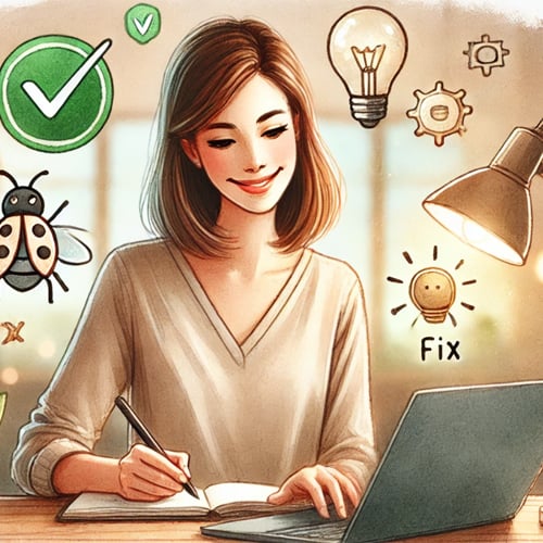 Developer fixing a bug