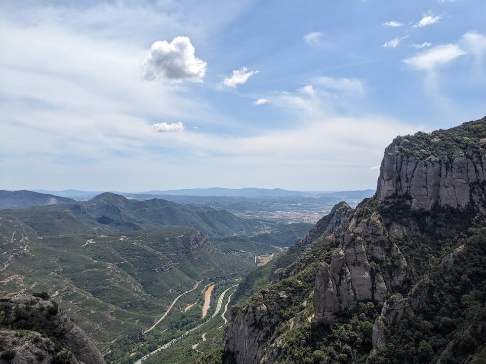 A view from Montserrat in Catalonia, Spain