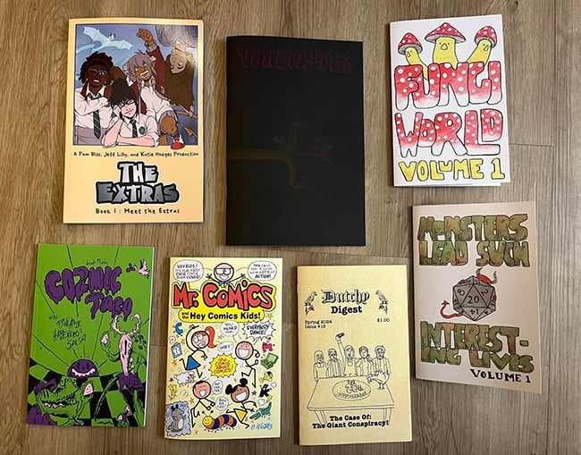 Seven small-press comic books