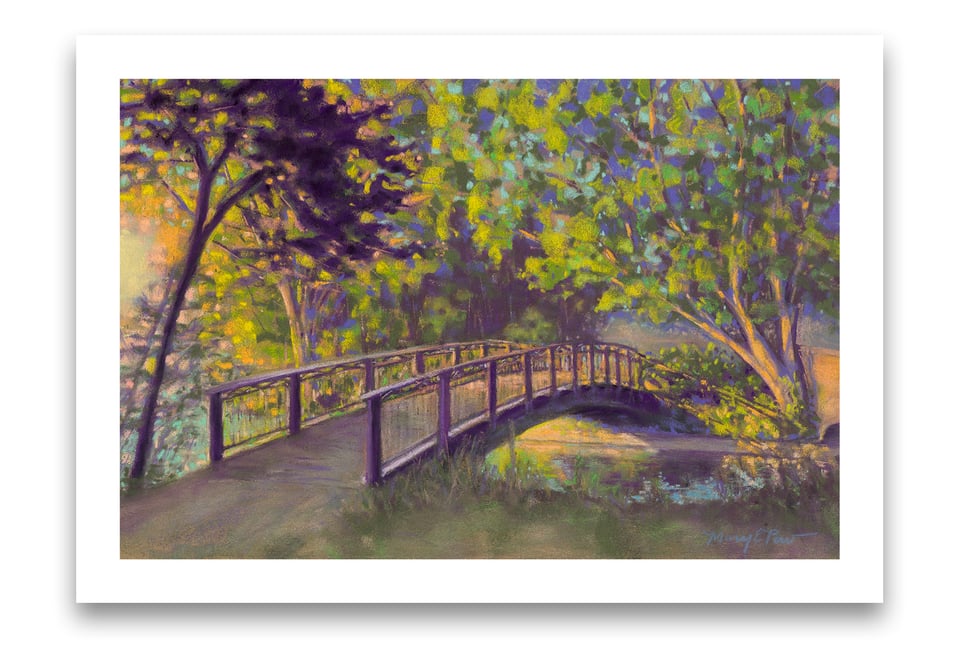 artwork of a bridge at Lake Nokomis
