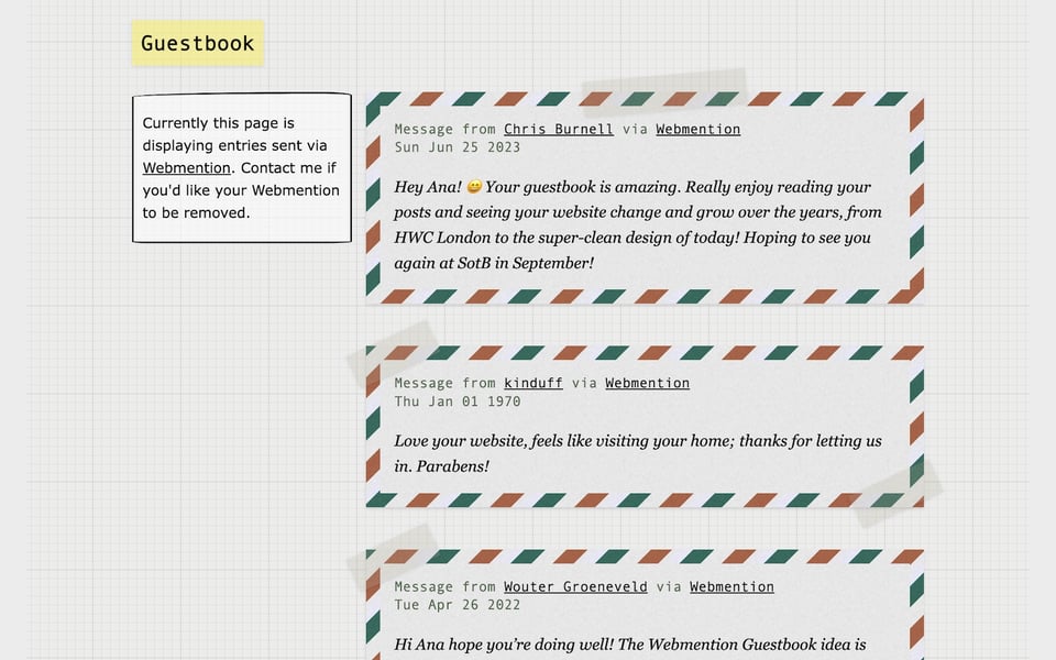 The webmention guestbook