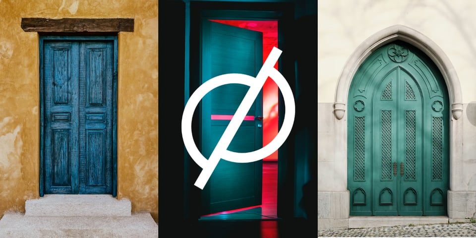 Three doors. Two nice, one a little suspect.