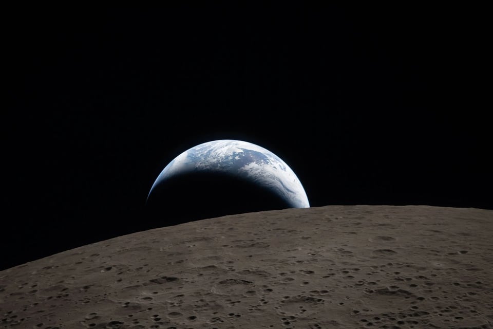 image of earth seen from the far side of the moon